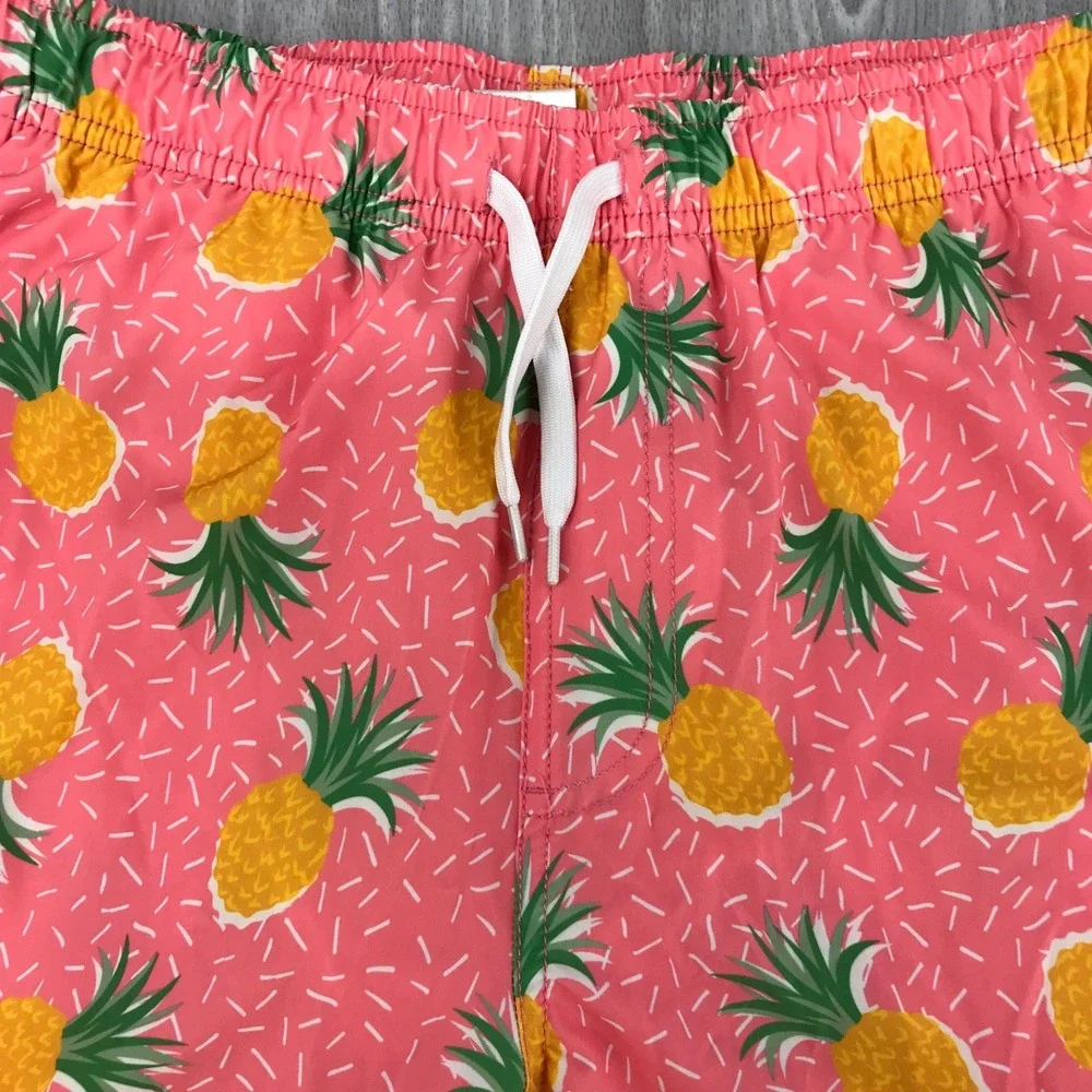 Bearbottom Clothing Mens Pink Pineapple Swim Trunks Board Shorts‎ 7 Inch Large